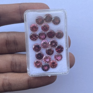 Piedras de turmalina Rosa rubelita Natural de 8mm, 10mm, 12mm, corte redondo facetado, piedras preciosas sueltas, venta al por mayor, nuevo Stock, calidad superior AAA - Product Image 2