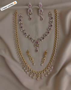 Conjunto de Collares con Acabado Mate CZ, Combo de Dos Conjuntos, Estilo Minimalista, Acabado Premium de Alta Calidad, Perfecto para Fiestas - Product Image 2