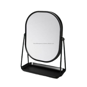 Vente chaude En Laiton Rectangulaire Cadre Vanité Miroir Avec Bambou Plateau De Stockage Dames Commode Chambre Table Affichage Maquillage Miroir Ventes - Product Image 5
