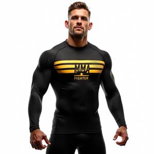 MMA Rash Guards Équipement personnalisé en gros pour les sports de combat Gym Workout Training Fitness Sessions et vêtements athlétiques - Product Image 4