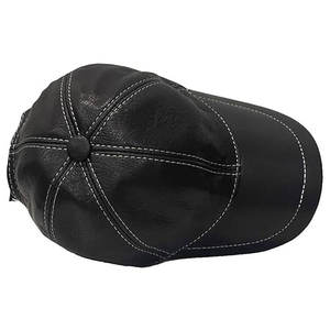 High Quality 6 Panel Genuine Leather Baseball <b>Cap</b> Fashionable <b>Winter</b> Adult Casual Wholesale Warm for Dad Men and Women - Product Image 2