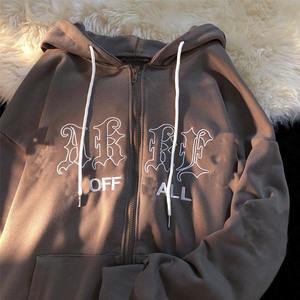 Sweat à capuche personnalisé 100% coton imprimé en 3D, sweat à capuche en molleton français lourd imprimé en poudre, sweat à capuche personnalisé brodé avec fermeture éclair - Product Image 2