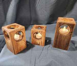 Conteneur à bougies en bois de luxe, porte-bougie écologique pour table - Product Image 4