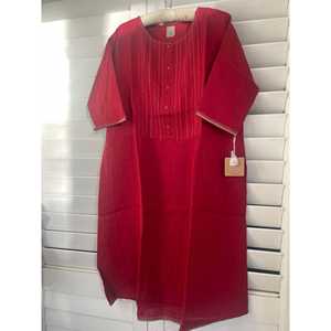 VESTIDO DE LINO MARI - Elegante Vestido Largo Color Carmesí con Mangas Abullonadas, Talla Grande, para Fiestas Formales, Ropa ODM, Logotipo Personalizable - Product Image 3