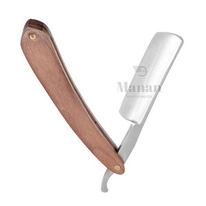 Navaja de Barbero Plegable Premium con Mango de Madera, Acero Inoxidable, Herramienta de Afeitado y Recorte de Cabello de Grado Profesional, Alta Calidad - Product Image 3