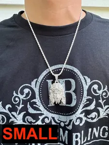 สร้อยคอจี้เพชรโมอีส925แท้ทรงกลมสีเงินสเตอร์ลิงรูปหน้าตัดสดใสแนวฮิปฮอปเย็นเหมาะกับทุกเพศ - Product Image 5