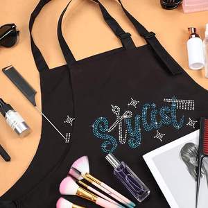 Coume 2 Pcs Hair Stylist <b>Apron</b> Hairstylist Salon <b>Apron</b> with Rhinestone Tools 3 Pockets <b>Waterproof</b> - Product Image 1