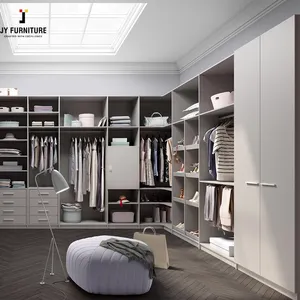 Modulo moderno armadio bianco armadio porta scorrevole Mix ganci per vestiti e cassetti armadi in compensato mobili camera da letto