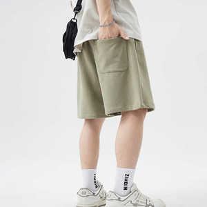 2024 Unisex Cotton Jersey <b>Shorts</b> Comfortable <b>Elastic</b> Waistband Solid Black Mid <b>Waist</b> Gym Utility Oversized Casual Board <b>Shorts</b> - Product Image 2