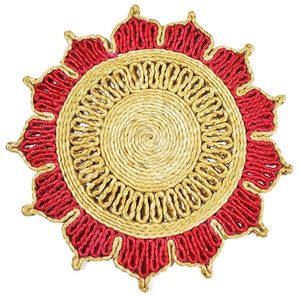 Napperon de table en jute de conception ronde unique de qualité supérieure au prix de gros brodé pour les fêtes de mariage autre occasion - Product Image 3