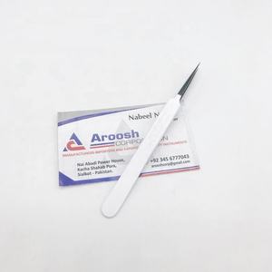 แหนบสำหรับต่อขนตาสีขาวแหลมสีดำแหนบสำหรับต่อขนตาแบบแยกโลโก้ได้ตามต้องการ - Product Image 3