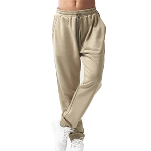 Pantalons décontractés en coton mélangé, design à devant plat, coupe confortable, style chino, pantalon décontracté chic, vêtements de bureau - Product Image 2