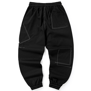 Casual 100% Cotton Sports Men's Fleece <b>Trousers</b> <b>Elastic</b> Mid <b>Waist</b> Loose Fit UV Protection Sweatpants Straight Outdoor Summer - Product Image 6