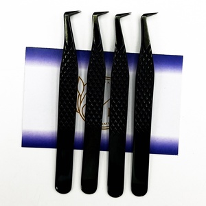 Meilleures ventes de pinces à cils en fibre de volume à 90 degrés en acier inoxydable Extension de cils pointus Cils classiques méga-volume - Product Image 3