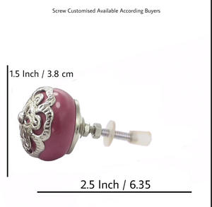 Vente chaude Argent Filigrane Fleur Céramique Boutons Tiroir Armoire Poignée Tire pour Cuisine Commode Chambre Hôtel-CK 558 - Product Image 3