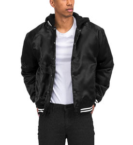 เสื้อแจ็กเก็ตเบสบอลผ้าซาตินสำหรับผู้ชายเสื้อแจ็กเก็ตแบบมีฮู้ดสำหรับใส่ไปมหาวิทยาลัยมหาวิทยาลัยระบายอากาศได้ดีเสื้อแจ็คเก็ตบอมเบอร์ขนแกะมีฮู้ดสำหรับฤดูหนาว - Product Image 2