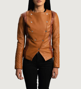 Veste en cuir respirante personnalisée de haute qualité pour femmes, vêtements d'extérieur à la mode d'hiver - Product Image 1