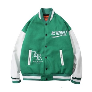 Chaqueta Varsity Personalizada 100% OEM para Hombre, para Invierno y Otoño, Bordada y de Talla Grande, con Mangas de Cuero PU - Product Image 5