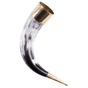 Cuerno vikingo de alta calidad para beber con soporte de diseño natural, técnica pulida artesanal, logotipo personalizado para Navidad - Product Image 2