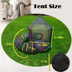 Tenda Castello per Gatti 2 in 1 con Tunnel Circolari, Recinto Esterno per Gatti, Gattini e Conigli - Product Image 2