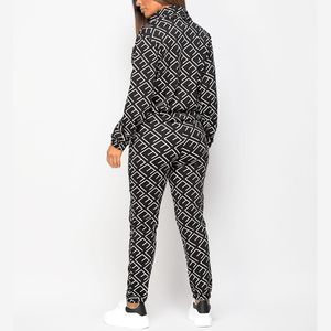 Venta caliente Nueva llegada Sublimación Impreso Dos piezas Mujeres Chándal Moda Punto Casual LadyJogging Traje - Product Image 4