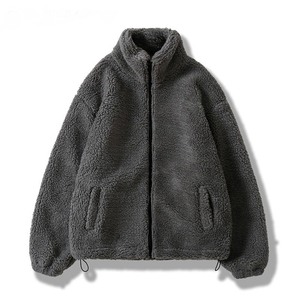 OEM Fashion Custom logo Men's Winter Sherpa <b>Fleece</b> Zip <b>Jacket</b> Customized Sherpa <b>Fleece</b> <b>Jacket</b> for Unisex - Product Image 1