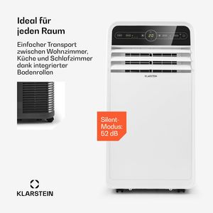 เครื่องปรับอากาศแบบพกพา 12000 BTU สำหรับบ้าน ควบคุมผ่านแอพ WiFi 3 in 1 ระบบทำความเย็น ลดความชื้น พัดลม สำหรับห้องขนาด 20-35 ตร.ม. 52 เดซิเบล สีขาว - Product Image 4