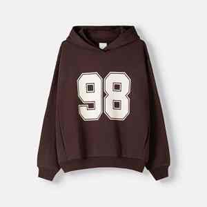 Sudadera con capucha de hombro caído transpirable suave y cómoda de algodón 100% de la mejor calidad para mujer Servicio OEM de impresión de logotipo personalizado - Product Image 6