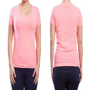 Camiseta Casual de Algodón Orgánico 100% para Mujer, Blanca, Lavada, de Punto, Lisa, de Manga Corta, Cuello Redondo, con Logotipo Personalizado, Impresión a Color, Ecológica - Product Image 3