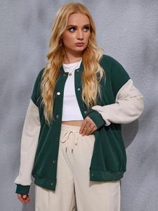 À la mode longue laine tissu femmes Baseball Varsity veste manteau d'hiver personnalisé respirant imperméable caractéristique pour les saisons en plein air - Product Image 3