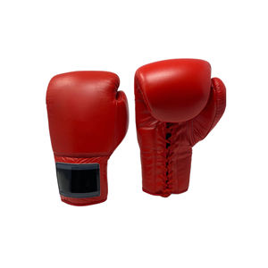 Guantes de boxeo personalizados de fabricación del cliente Guantes de boxeo rojos de cuero Material de cuero de combate Ropa de entrenamiento - Product Image 4
