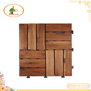 Carreaux à emboîter en bois d'acacia naturel | Terrasse modulaire pour balcon, jardin et piscine | Fournisseur du Vietnam - Product Image 1