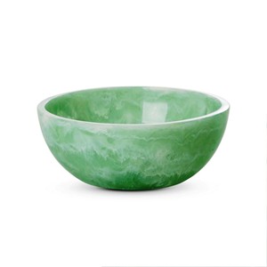 Bol de service en résine fait main rouge et blanc avec base orange, vaisselle décorative polie pour cuisine, origine indienne, écologique - Product Image 4