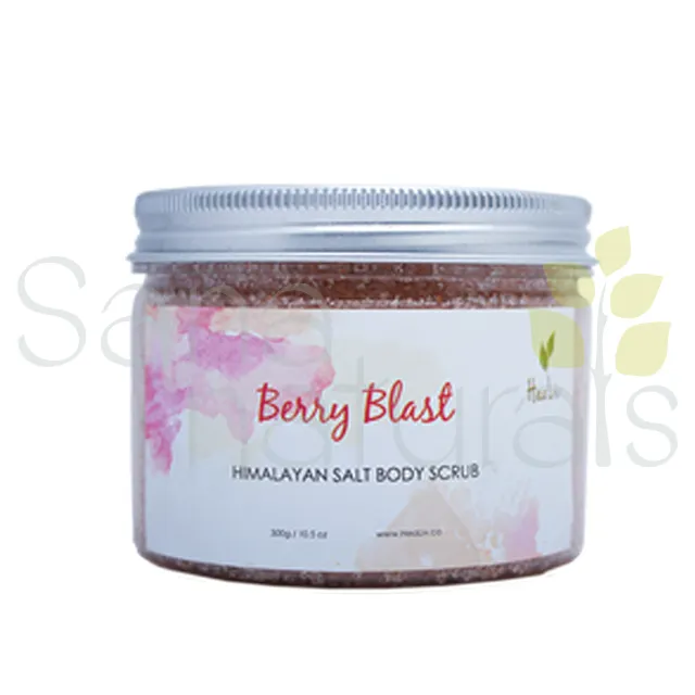 Himalayan Pink Salt Body Scrub with Flavored Oils. Exfoliate Acne, Cellulite & Cleanses Normal Skin
