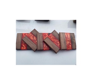 Stylish and functional Coffee Drink Cup <b>coaster</b> <b>Set</b> of 4 Wood Resin <b>coaster</b> Handmade Handicraft Manufacturer India - Product Image 2