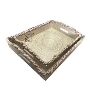 Artículos calientes Bandejas de bambú para servir Solución de almacenamiento de cocina para el hogar Hecho a mano en Vietnam Mayorista directo - Product Image 5