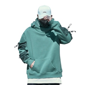 Pull à capuche personnalisé 100% coton avec impression numérique en relief pour hommes, coupe régulière, sommeil d'hiver, avec poches avant zippées, masque pour les yeux - Product Image 3