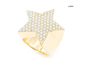 แหวนเพชรสำหรับผู้ชายสไตล์ฮิปฮอปหรูหรา14kt 18kt ทองสไตล์ยุโรปแบบอเมริกัน - Product Image 4