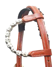 Cabestro de una oreja de alta calidad, cuero natural, estilo occidental, herrajes de plata pesada, precio al por mayor - Product Image 2