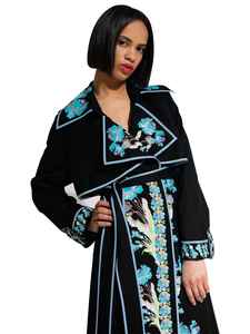 Nuevo Vestido Midi Elegante y Moderno, 100% Algodón Ecológico, Tejido Negro con Bordado de Cielo y Lazos, Vestido Casual para Mujer - Product Image 4