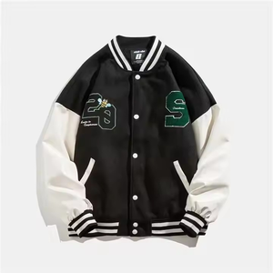 แจ็คเก็ตบอมเบอร์แบบวาร์ซิตี้ปักลายเชนิลล์รุ่นใหม่ล่าสุดสำหรับผู้ชาย รับผลิตแบบ OEM สร้างสไตล์ของคุณเอง - Product Image 2