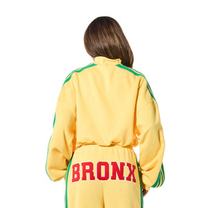 Conjunto Deportivo Informal de Felpa Francesa para Mujer, con Bordado, Estampado, Cremallera, Sudadera Corta Transpirable, Pantalones Deportivos, 100% Algodón - Product Image 4