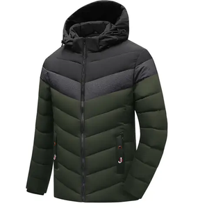 Men's New Fashion Lightweight Water-Resistant Winter Bomber Puffer <b>Jacket</b> <b>Packable</b> Front High Street Canvas Fabric Stand Collar - Product Image 6