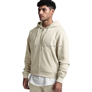Sudadera con Capucha de Felpa Francesa Vintage, con Cierre, de 400g, Manga Larga, Estilo Urbano para Hombre - Product Image 4