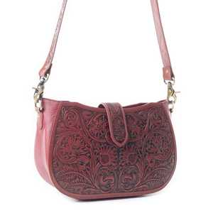 Bolso de hombro de cuero labrado occidental superventas diseño cosido occidental flecos recién llegado cremallera herramientas de mano precio al por mayor - Product Image 2