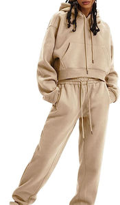 2025 Custom Women's Plus Size Pullover Hoodie Wide Leg Trousers Set Autumn Two-Piece Washed 100% Cotton Tracksuit Sweatsuit - Product Image 2