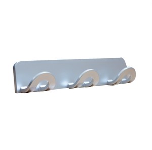 Appendiabiti adesivo con 3 ganci, plastica argentata (Kppels P5002C) - Product Image 1