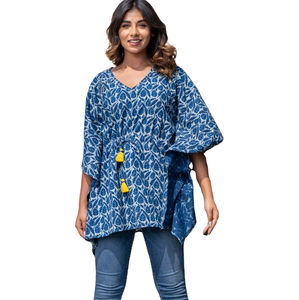 100% Cotton Women Summer Clothing Short Loose Kaftan Dress Plus Size Floral Print Dress Sleepwear Loose Maxi Kaftan - Product Image 1