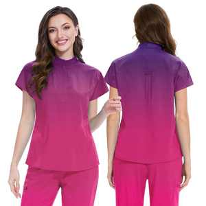 Venta al por mayor médico enfermera trajes uniformes conjuntos logotipo personalizado hombres mujeres liso Hospital quirúrgico Scrubs hecho de punto - Product Image 5