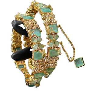 2025ชุด churiyan กำไลหินมุก & เพทายสำหรับผู้หญิงชุดแฟชั่นประดิษฐ์สุดหรูสำหรับผู้ใหญ่เด็กผู้หญิง - Product Image 1